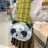 Cute Panda Plush Shoulder Bag With Zipper Closure For Daily Use