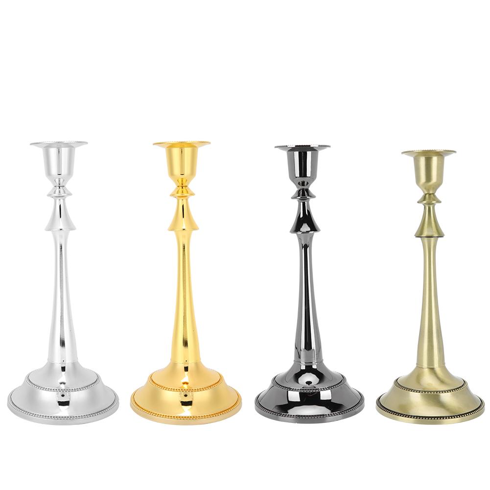 

2Pcs Innovative European Style Single Head Candlestick Candle Holder Home Wedding Decoration Gold