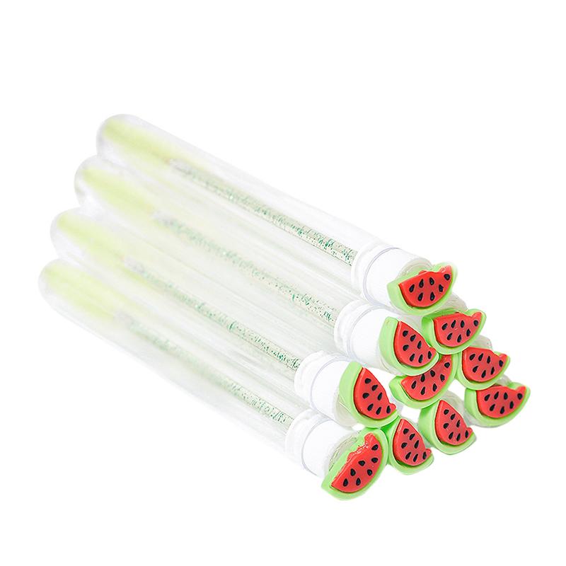 Reusable Eyelash Brushes Tube Spoolies Brushes Mascara Wands Plastic Fiber Nylon Lash Makeup Fruit Brush Tube 10pcs/bag