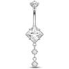 Curved Navel Rings Crystals Sexy Body Belly Button Ring Chains Flower Heart Belly Piercing Umbigo Stainless Steel Jewelry
