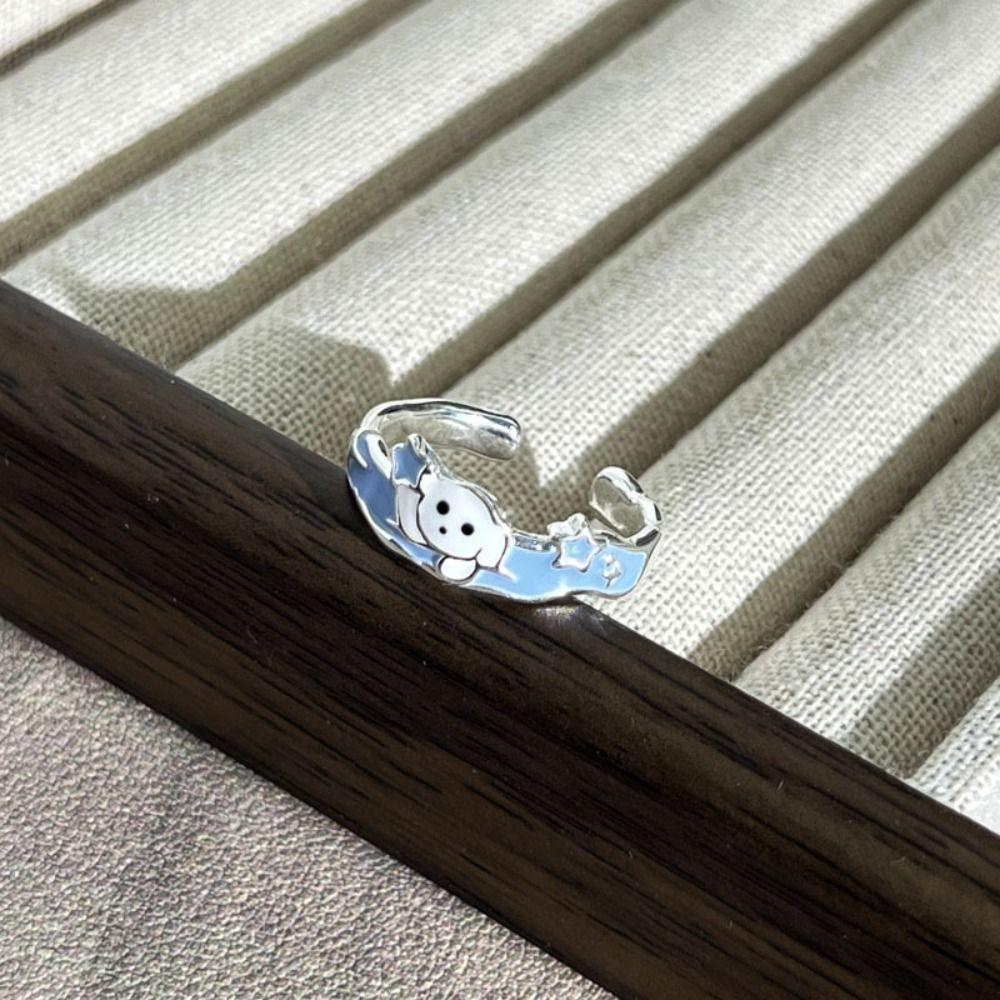 Zinc Zinc Alloy Couple Star Rings Puppy Opening Finger Ring Delicate Valentine's Day Gifts  Couple