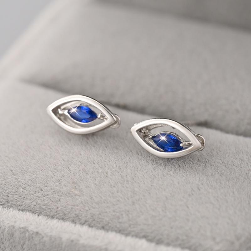 

925 Sterling Silver Exquisite Blue Eyes Zirconia Earrings For Women Fine Jewelry срібний