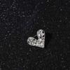 Shiny Heart Brooch Rectangular Hollow Heart Breastpin Geometric Rhinestone Pin  Suit Coat Collar