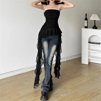 VAYLA Fashion Ribbon Chest Top Women Spring Summer New Sexy Solid Vest Female Sleeveless Sweet Y2k Street Clothes Lady Party Club