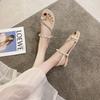 Women's 2024 Summer Rhinestone Pearl Flat Sandals - Korean Style Temperament Casual Shoes