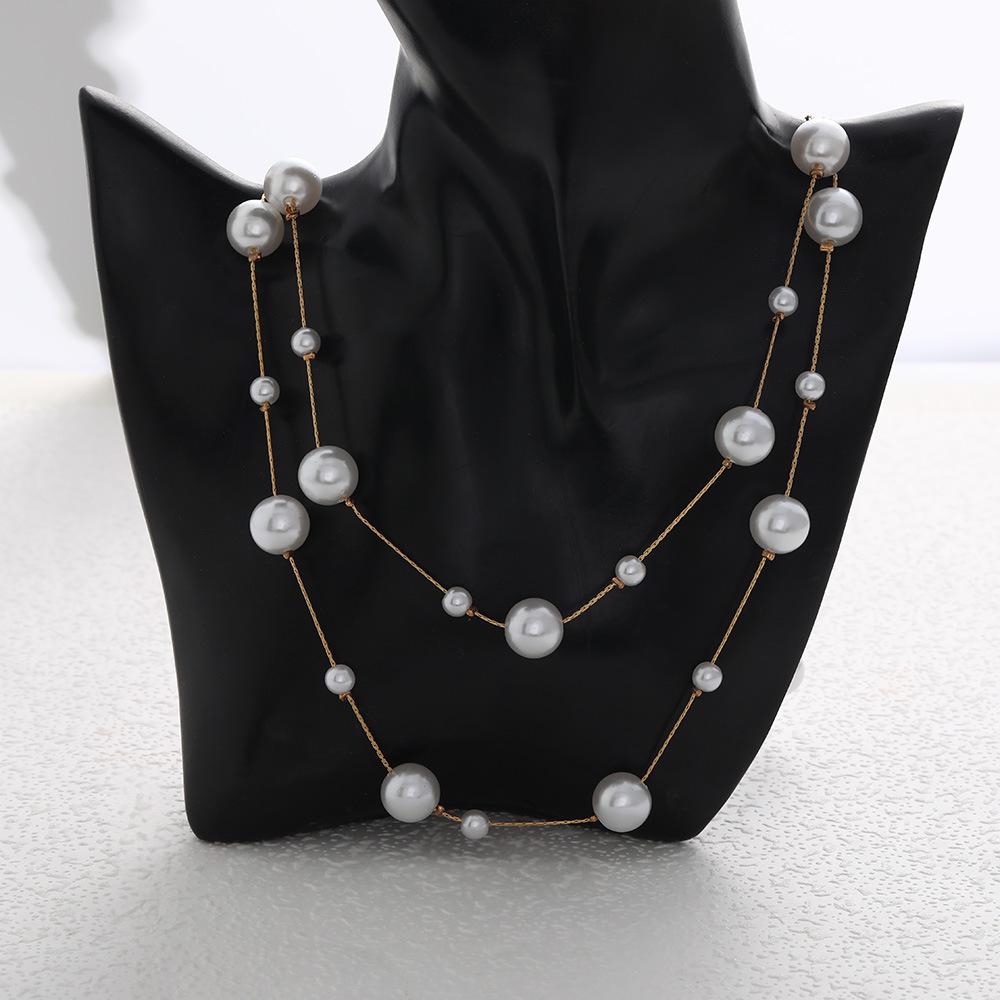 

Multi-Layer Temperament Pearl Necklace Women, High-End Light Luxury Sweater Chain Versatile Autumn And Winter Long Necklace Jewelry