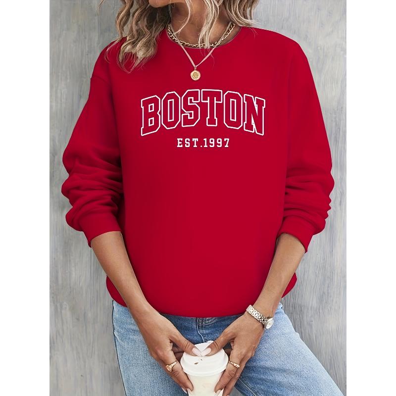 

Женский свитшот из полиэстера с круглым вырезом, дышащий, устойчивый к сминанию, с длинным рукавом XXL красный