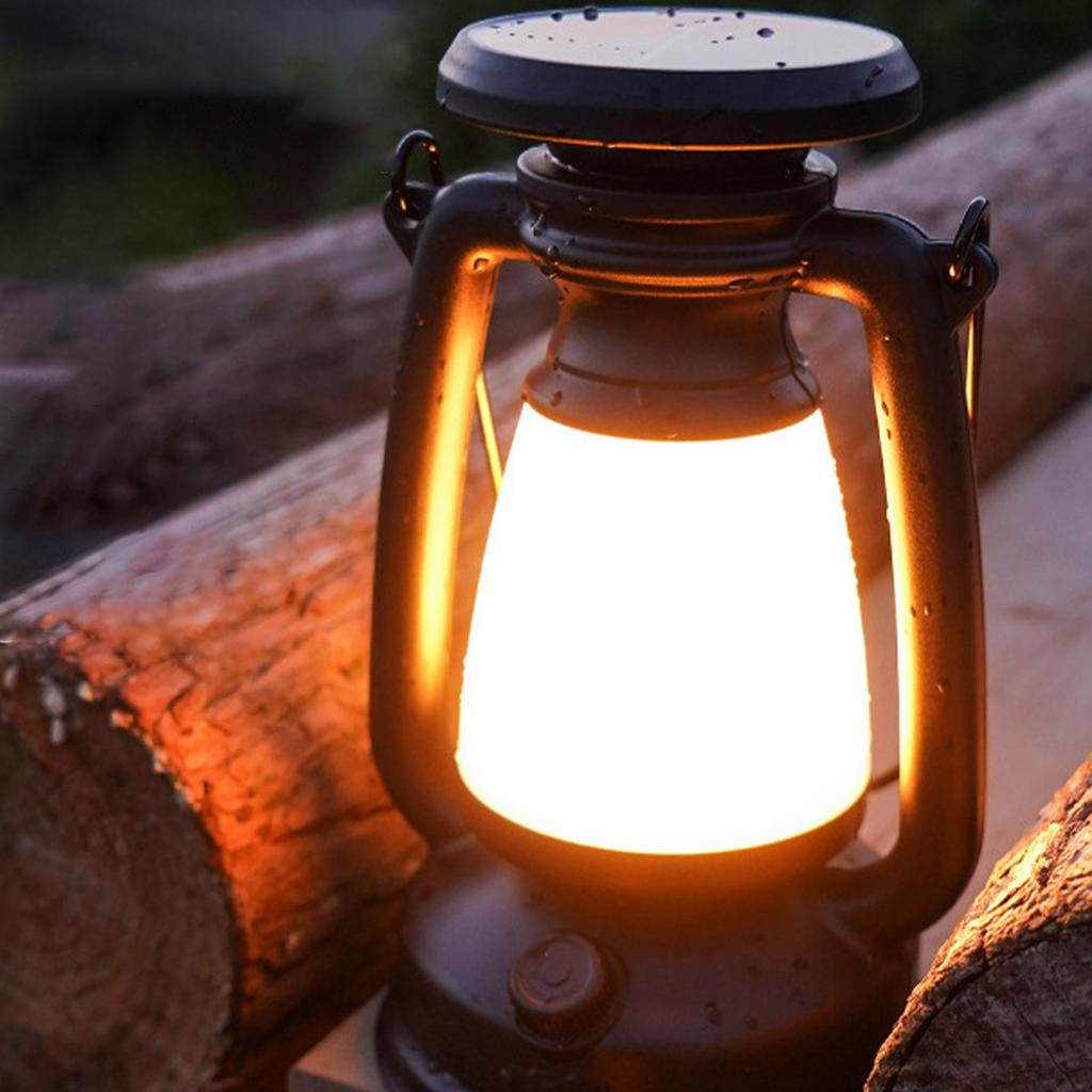 LED Camping Lantern USB Charging Vintage Multifunctional Portable Camping Tent Light for Outdoor
