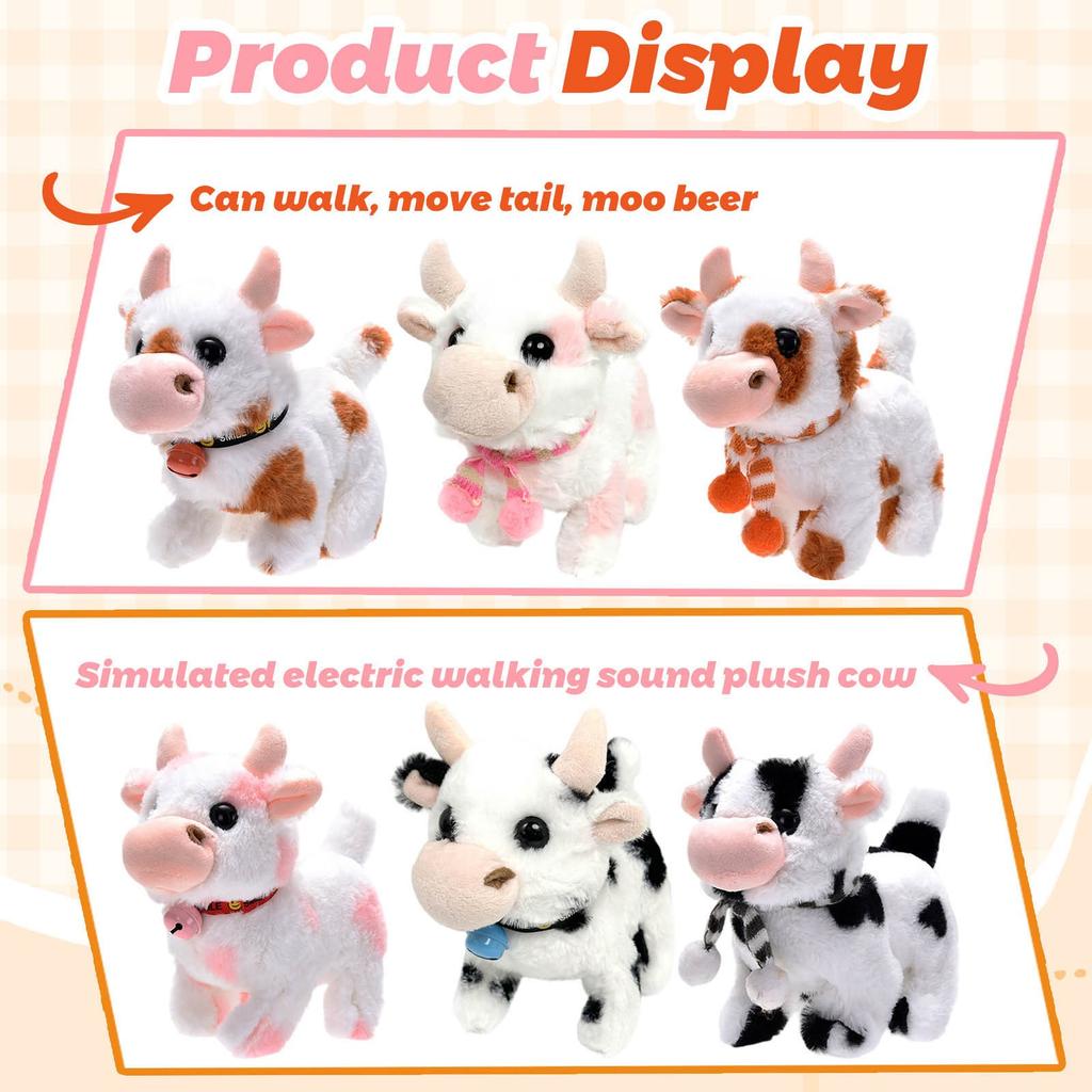 Simulation Electric Walking Sound Plush Cow