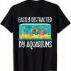 Men's Aquarium-Themed T-Shirt with Fish Aquarium Round Neck Short Sleeve Casual Tee Suitable for Fish Hobbyists