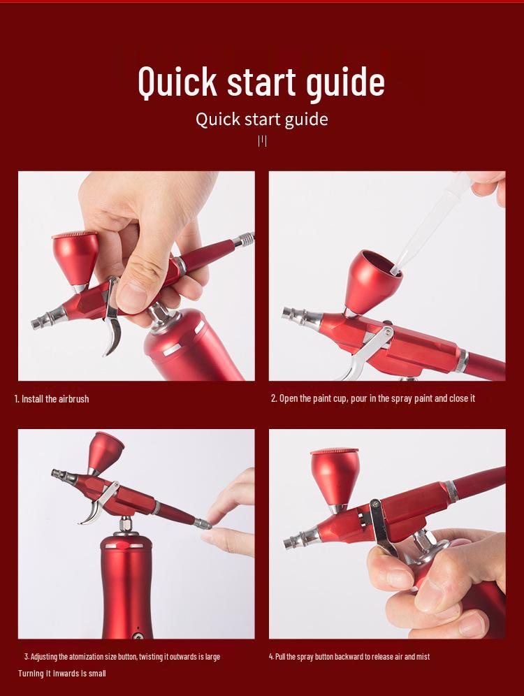 Electric Rechargeable Airbrush for Models, Makeup, Nail Art, Crafts, Hair, Cake, Furniture Repair.
