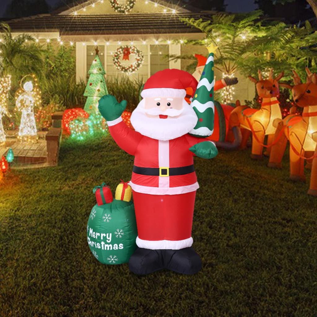 Christmas Inflatable Santa 180cm Standing Built in LED for Winter Patio Lawn