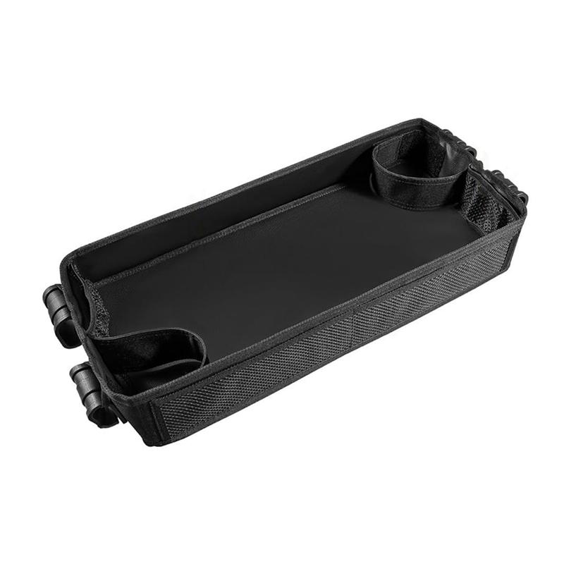 

A71Z Tray For Stroller Stroller Cup Holder Organizer Tray For Snacks Waterproof Faux Leather Side Cup Holders & Mesh чорний