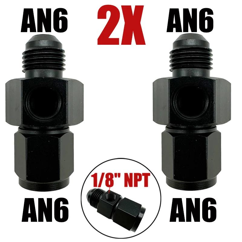 2X AN4 AN6 AN8 AN10 AN12 1/8 NPT AN Swivel Joint Connection for Oil Gauge Sensor Side Port Adapter Female To Male Flare Fitting