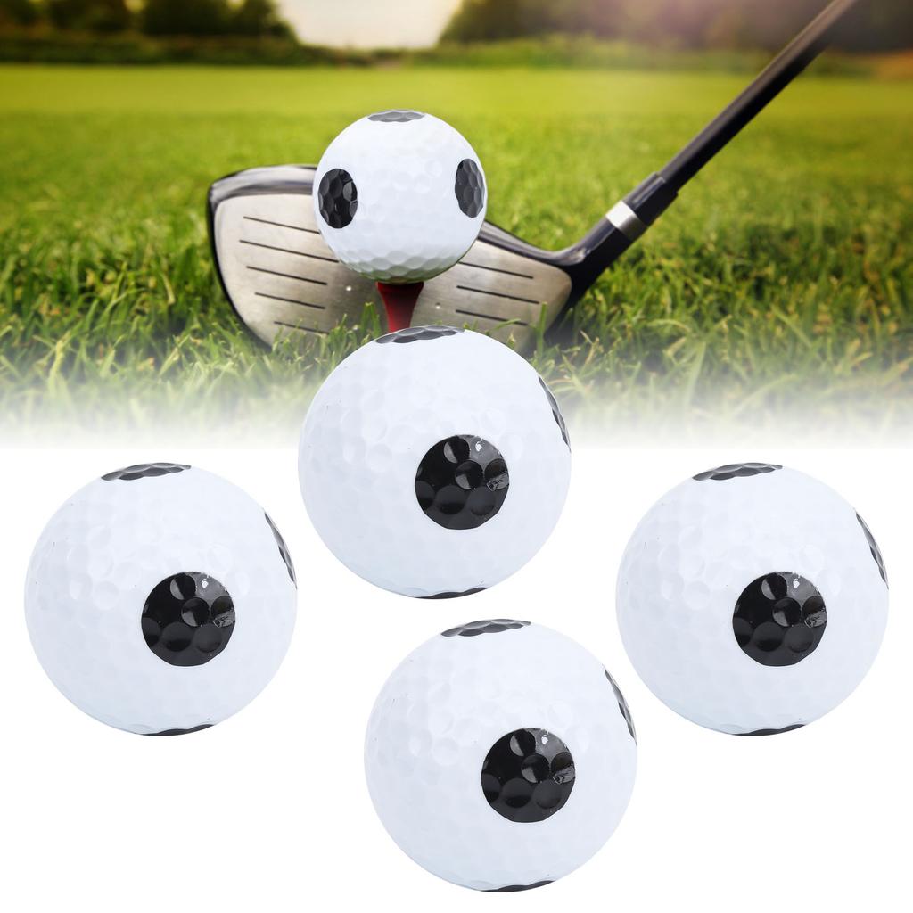 4 Stück Golf Putting Übung Doppelschicht Spielball Weiß Schwarz Ball Schwarzer Punkt Ball