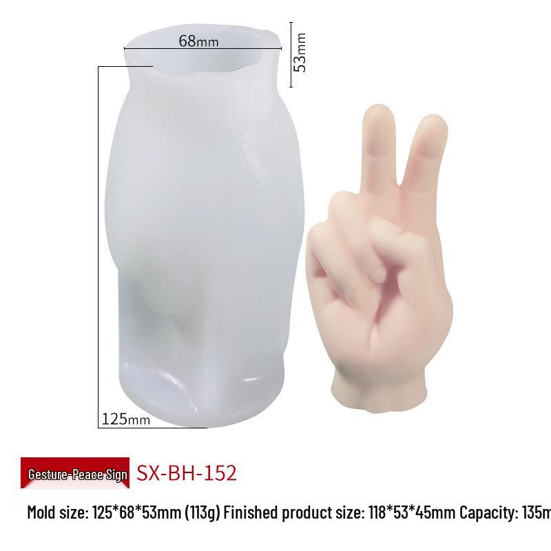 Three Faiths Hand Gesture Candle Mold for DIY Aroma Candles & Diffusers