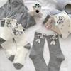 Summer Bow Cute Mid-tube Socks for Women 3D Cartoon Puppy Boneless Pile Socks Thin Mid-tube Socks