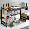 Kitchen Storage Shelf Above The Sink Bowl Draining Rack Multifunctional Dish Knife Rag Spoons Sink Rack Set  Organizer Kitchen