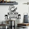 Creative Kitchen Chef's Hat and Tableware Patterns, Kitchen Wall Decoration Stickers, Self-adhesive Kitchen Stickers