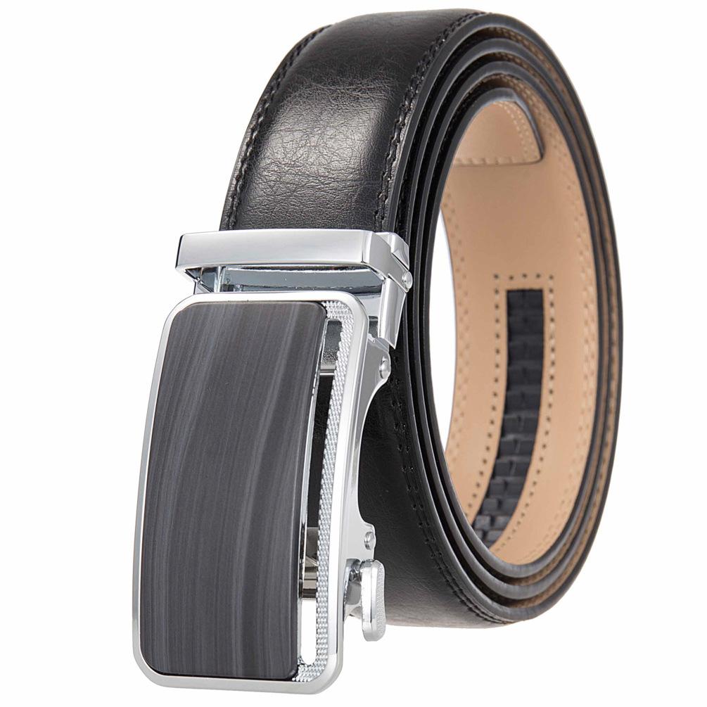 1Pcs Fashion Versatile Business Men'S Belt, Cowhide Belt Automatic Buckle Men'S Belt Ly36-35576-1