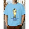 FIFA World Cup Soccer. Men'S Print Short-Sleeve T-Shirt, a Versatile Trendy Summer Item, Casual And Comfortable Clothing, Essential for Festive