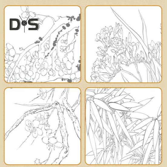 1/6 Sztuk Malarstwo Chińskie Biały Album do Kopiowania Rysunków dla Początkujących Ćwiczenia Rysowania Liniowego Książka Papier do Kaligrafii Chińskiej Ćwiczenie Pisania i Odrysowywania Chińskich Znaków