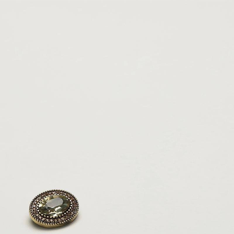 

5Pcs Oval Gemstone Diamond Alloy Button Small Fragrance Retro Style Double-Sided Nylon Coat Button Women S Coat Decorative Button 5 #[22mm oval drill edge champagne]