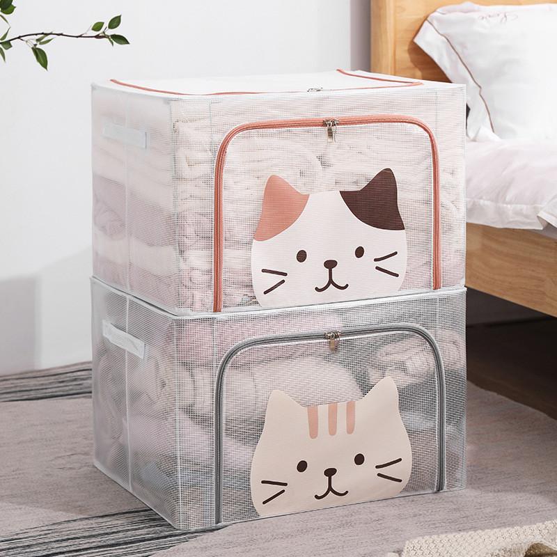 Transparent Storage Box Foldable Large Capacity Clothes Organizer For Bedroom And Closet