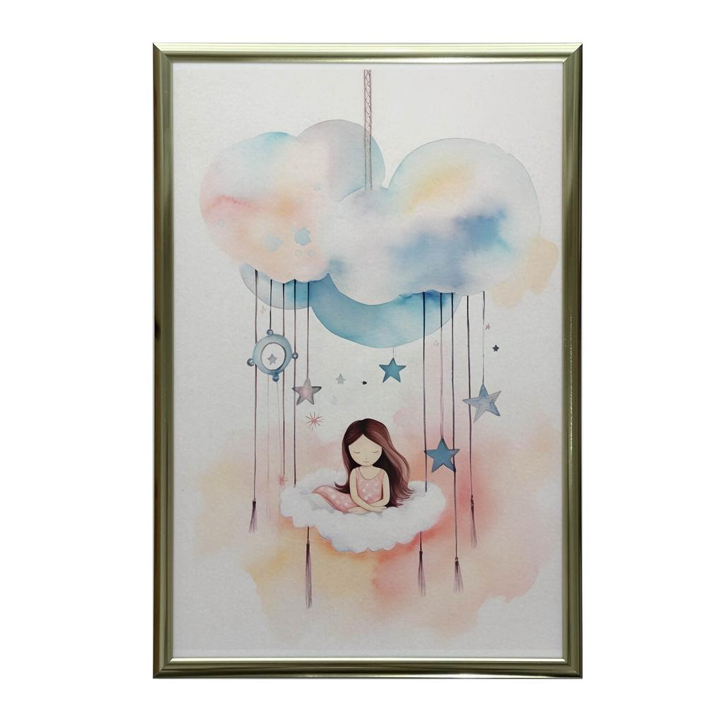 Cloud Carousel of Dreams Cloud Carousel of Dreams, 40X50 Cm, Gold Aluminum Frame, 230 Gsm Matte Paper