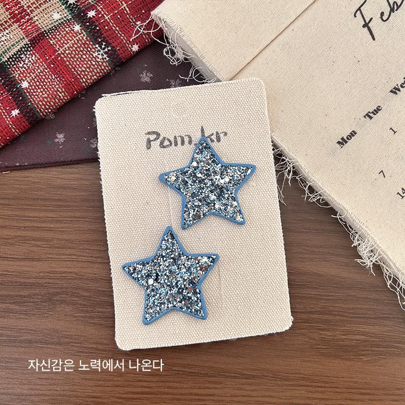 Neuer Süßer und Niedlicher Kinderstil Feiner Glitzernder Fünfzackiger Stern Herz Mode Haarspange Paillettenstern Gebrochene Haarspange Mädchen Haaraccessoire