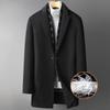 Autumn and Winter Scarf White Goose Down Lining Thickened Mid-length Double-sided Woolen Coat Middle-aged and Elderly Double-sided Woolen Coat