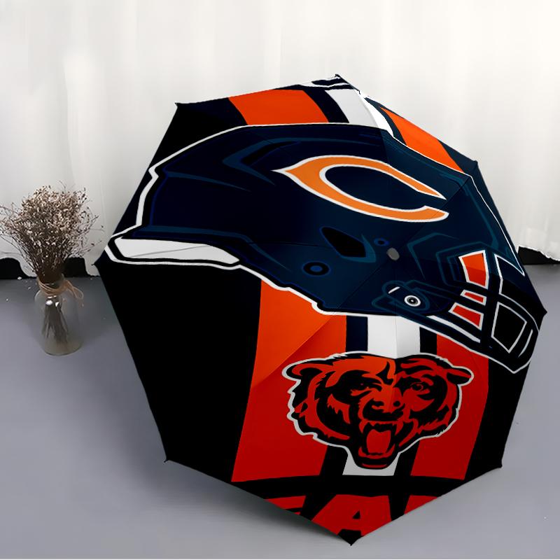 Printed Chicago Bears logo Folding Umbrella,Outdoor,Leisure,And Travel Umbrella,Durable Umbrella Fabric,Birthday And Holiday Gift