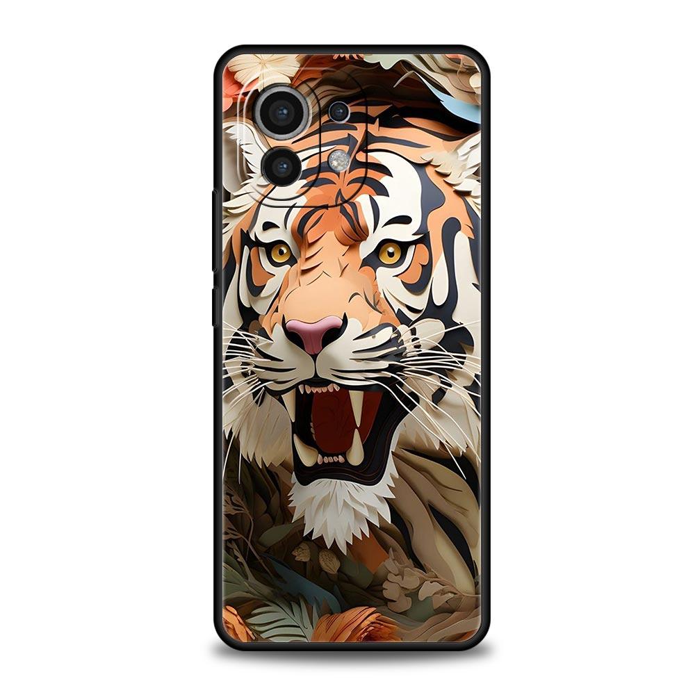 Handyhülle für Xiaomi Mi 15 14 14T 13T 12T Pro 12 13 11 Lite 5G 11T X6 X5 Pro Weiche TPU Hülle Kunst Tier Tiger