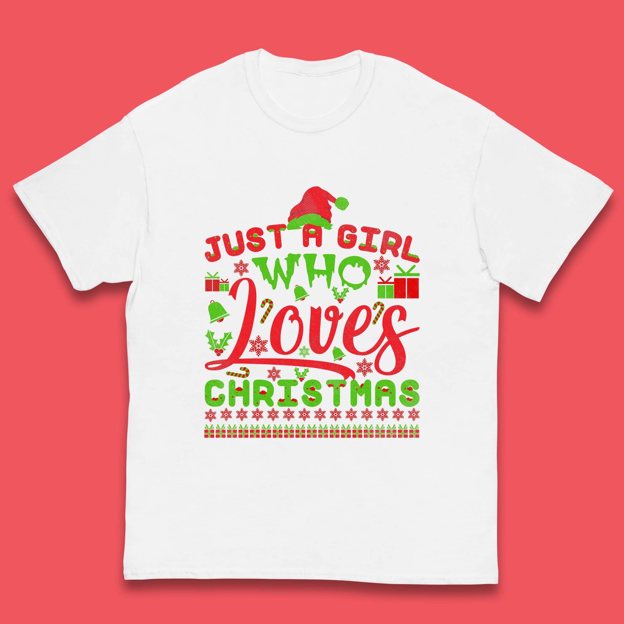 

Christmas Kids T Shirt Just A Girl Who Loves Christmas Top 100