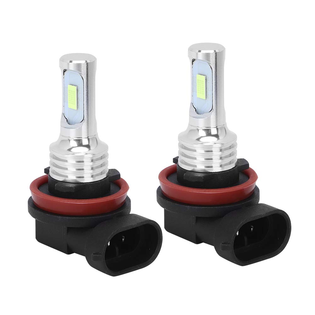 Akozon 2pcs H8/H11 80W 8000K LED Fog Light Ice Blue 12-24V Universal + H11+Fog+Light+Bulb