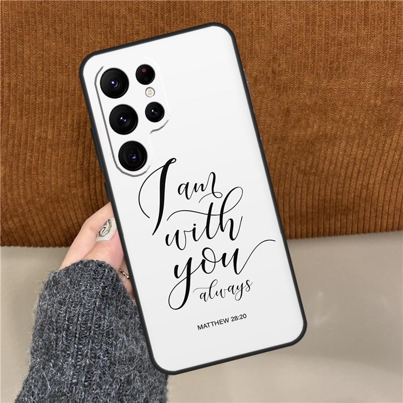 Bibelvers Glaube Jesus Kreuz Handyhülle Für Samsung Galaxy S25 Ultra S9 S10 S20 S21 S22 Plus S24 FE S23 Ultra Rückseite