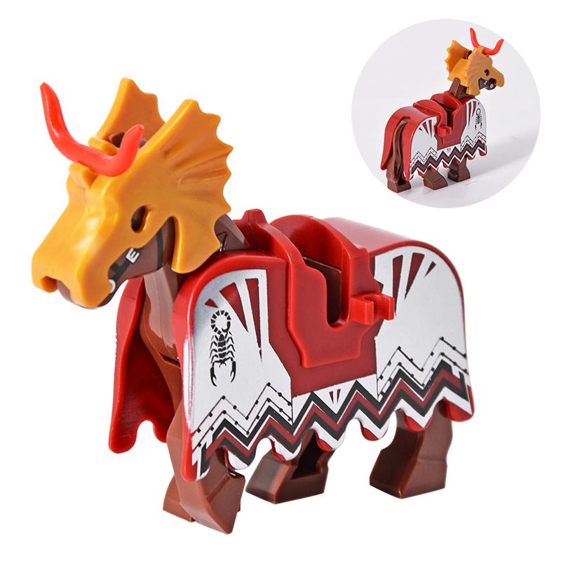 Jednotlivě prodávaný středověký rytíř římský válečný kůň Rohan zvíře stavebnice akční figurky DIY hračky pro děti dárky