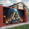 2D Flat Lord Shiva Cave Meditation Backdrop Hindu God Puja Photo Background