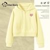 Women's Hooded Zip-Up Short Sweatshirt Jacket