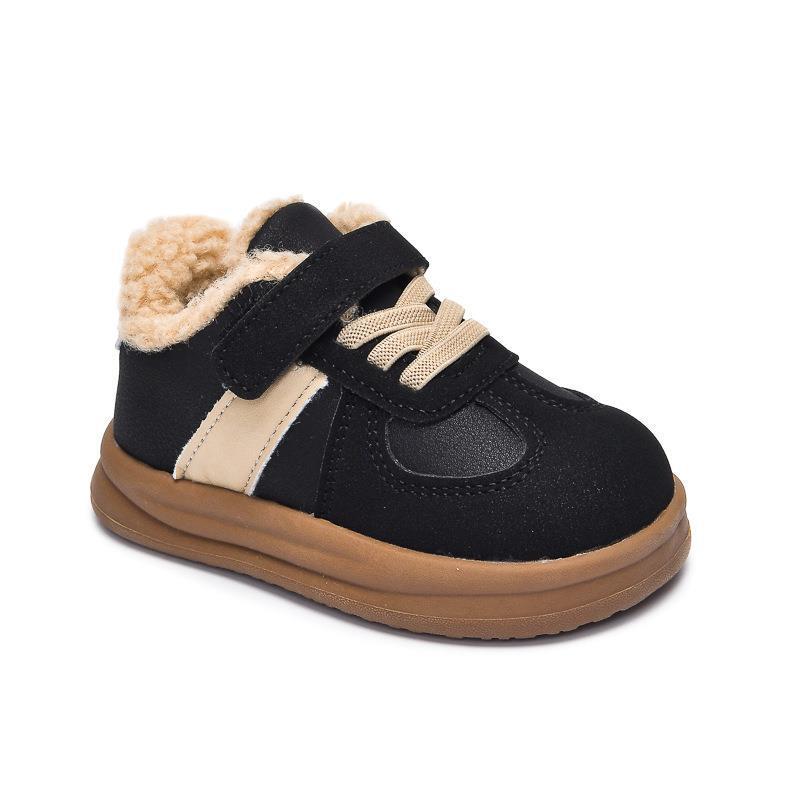 Kids' Fleece-lined Skate Shoes 2025: Boys' & Girls' Fashionable Autumn/Winter Lambswool & Cotton Casual Footwear