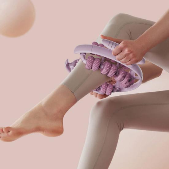 Leg Massage Roller Anti-Cellulite Lymphatic Drainage Deep Tissue Therapy Thighs Arm Back Shoulder Muscle Relaxation Massage Tool with 26 Rollers