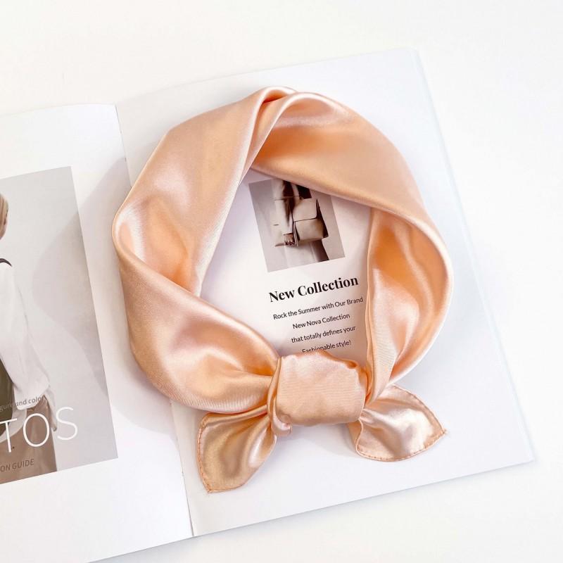 Pañuelo Cuadrado de Satén de Color Sólido de 60 cm para Mujer Ligero Elegante Chal Envolvente para el Cuello Accesorio Elegante Moda