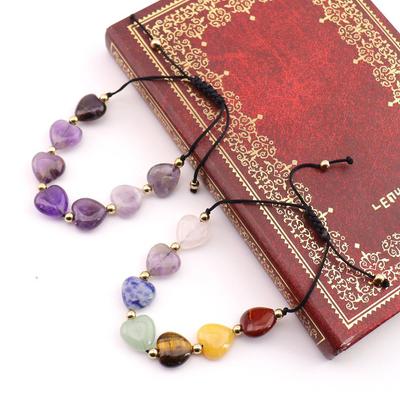 Seven-Color Chakra Natural Stone Crystal Woven Bracelet
