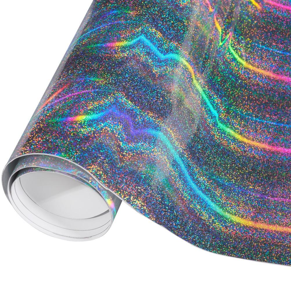 Super Sprankelende Glitter Holografisch Regenboog Zilver Sticker Vinyl Wrap Vellen Decals Glans Auto Interieur Rol Film 20cm/30cm/50cm