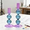 Creative Colored Glass Candle Holders Long Pole Candlesticks for Home Decoration Wedding Table Centerpieces Ornaments