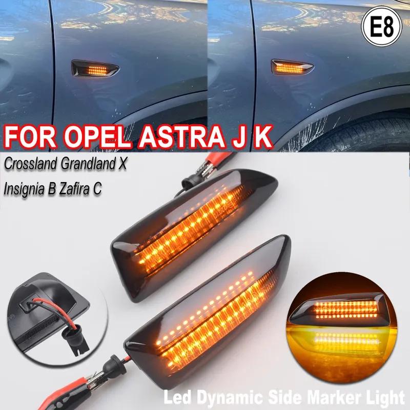 1Pair For Opel Astra J K Crossland X Grandland ignia B Zafira C P12 LED Dynamic Turn Signal Light Side Fender Marker Lamp