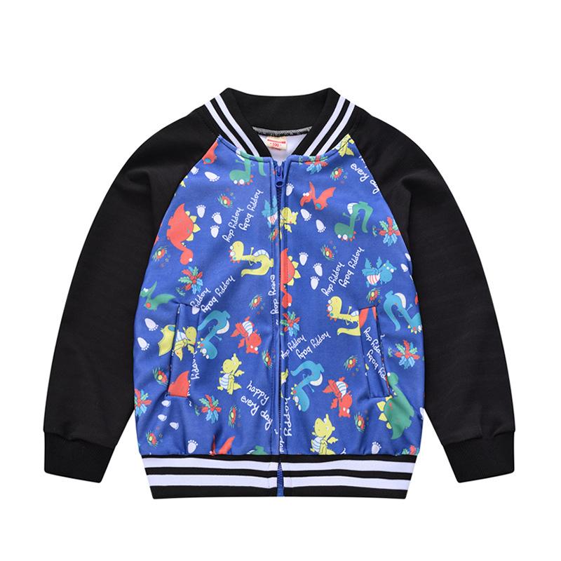 Spring and Autumn Men and Girls Fashionable Cute Printing Color Collision Jacket Children Splicing Jacket Baby Cardigan