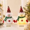 LED Light-Up Snowman Plush Decoration With Snowflakes Christmas Tabletop Ornament