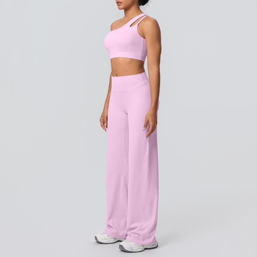 Cloud-Like Casual High Waist Yoga Set - Women's Sporty Wide Leg Fitness Wear