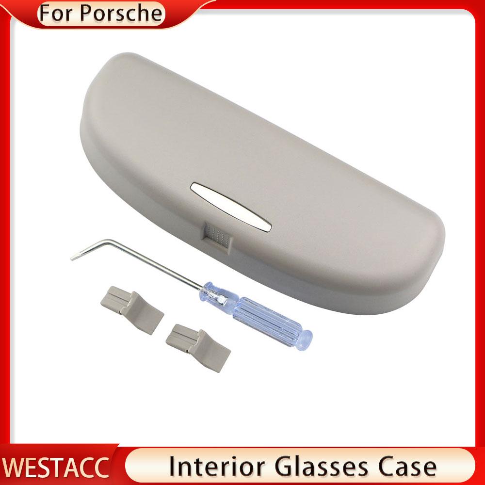 Car Glasse Case Sunglasses Holder for Porsche Cayenne 2018-2022 Macan 2014-2022 Panamera 2017-2022 Storage Box Clip